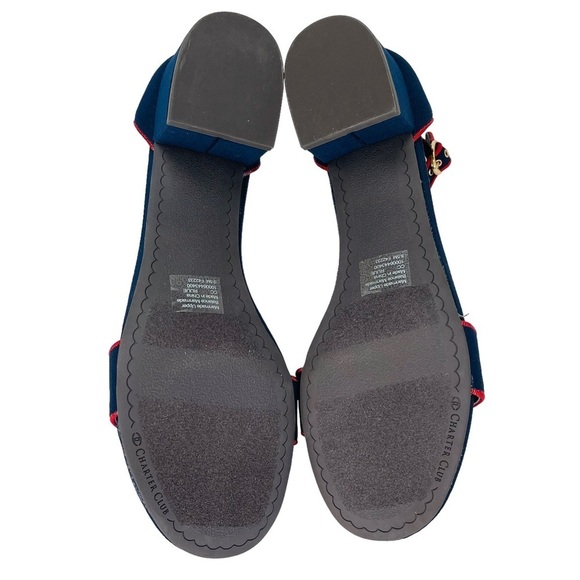 Charter Club Ruue Navy Canvas Womens Heels Size Left 9.5M Right 8.5M - Picture 7 of 10